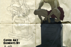 Sketches and art elements by Miyukiko for our tenth Host Your Own Old Time Radio Drama title - Scarlet