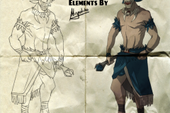 Sketches and art elements by Miyukiko of a medicine man for our Host Your Own Old Time Radio Drama.